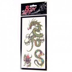 Tatouages Dragons Vert Crâne