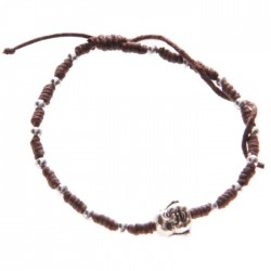 Bracelet Marron Foncé Tête de Bouddha Chinois 