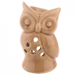Mini Brûleur A Huile Céramique Hibou Marron