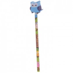 Crayon et Gomme Hibou (Bleu)