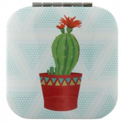 Miroir Carré Cactus - Pot Marron