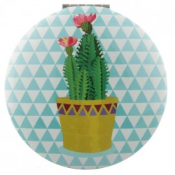 Miroir Rond Cactus - Pot Jaune