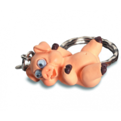 Porte-Clés Cochon Rigolo Yeux Mobiles 6