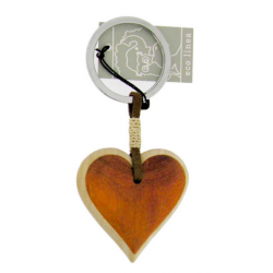 Porte-Clés Coeur en Bois " Orange "
