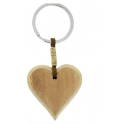 Porte-Clés Coeur en Bois " Rosé "