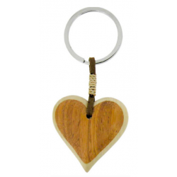 Porte-Clés Coeur en Bois " Marron "