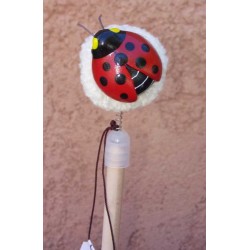 Crayon à Papier Pompom Coccinelle en bois 