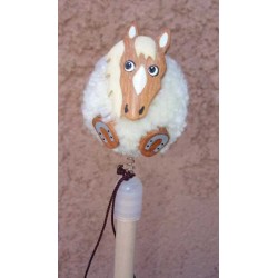 Crayon à Papier Pompon Cheval en bois 