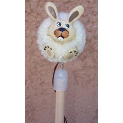 Crayon à Papier Pompon Lapin en bois 