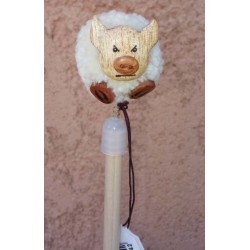 Crayon à Papier Pompon Cochon en bois 