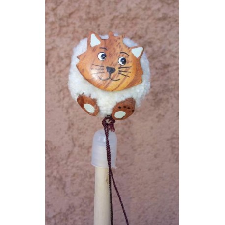 Crayon A Papier Pompon Chat En Bois Marcoeagle