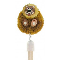 Crayon à Papier Pompon Lion en bois 