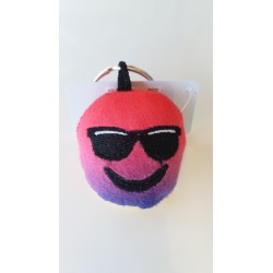 Porte-clés Moelleux Smiley Emoti Lunettes avec Son 
