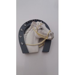 Magnet Résine Cheval Camargue avec Fer