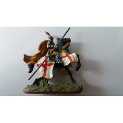 Chevalier des Croisades sur Cheval de Guerre 10 cm