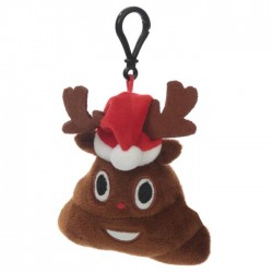 Porte-clés Moelleux Emoti Caca Noël Bonnet avec Son 
