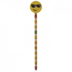 Crayon à Papier et Gomme Smiley Lunettes
