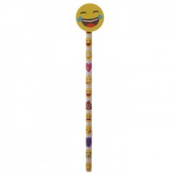 Crayon à Papier et Gomme Smiley Emoti Mort de Rire