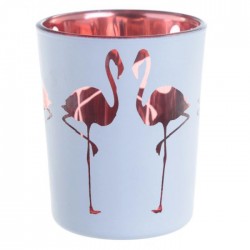 Lot de 2 Porte-bougie Photophore - Flamant Rose