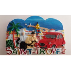 Magnet Résine Saint Tropez Gendarme 2CV