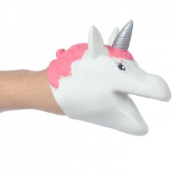 Marionnette à Mains Tête de Licorne Blanche