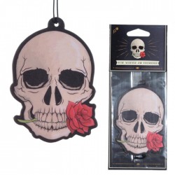 Désodorisant Crâne Gothique avec Rose - Parfum Rose