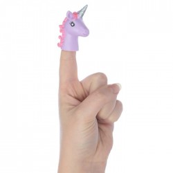 Marionnette à Doigts Tête de Licorne Violette
