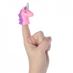Marionnette à Doigts Tête de Licorne Rose