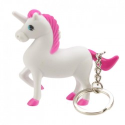 Porte-Clés Lumineux et Sonore Licorne Rose