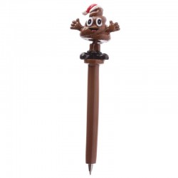 Stylo Smiley Emoti Caca Noël avec Embout Ressort