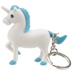 Porte-Clés Lumineux et Sonore Licorne Bleue
