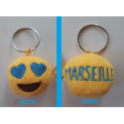 Porte-clés Moelleux "Marseille" Smiley Emoti Amour avec Son 