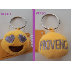 Porte-clés Moelleux "Provence" Smiley Emoti Amour avec Son 