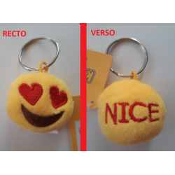 Porte-clés Moelleux "Nice" Smiley Emoti Amour avec Son 