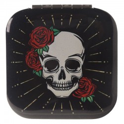 Miroir Noir Crâne + Roses