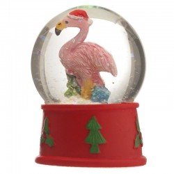 Mini-Boule de Neige Flamant Rose