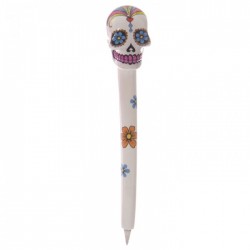 Stylo Jour des Morts Mexicains Blanc