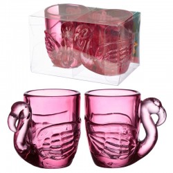 Lot de 2 Verres à Shot - Flamant Rose