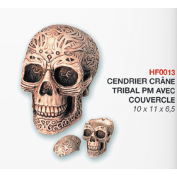 Cendrier Crâne Tribal avec couvercle 