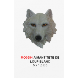 Magnet Tête Loup Blanc