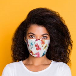 Masque de Protection Réutilisable Tissu "Papillons"