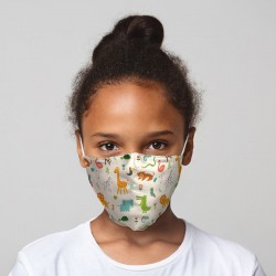 Masque de Protection Réutilisable Tissu "Animaux du Zoo" (Enfant)