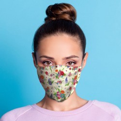 Masque de Protection Réutilisable Tissu "Fleurs"