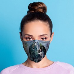 Masque de Protection Réutilisable Tissu "Dragon et Licorne"