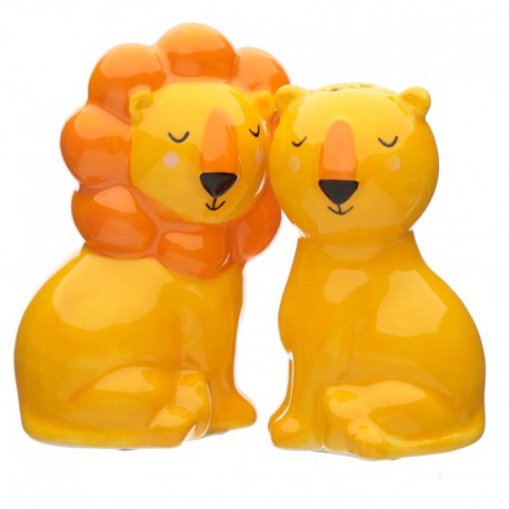 Lot Salière et Poivrière Couple de Lions