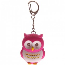Porte-Clefs Lumineux et Sonore Hibou Rose
