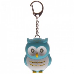 Porte-Clés Lumineux et Sonore Hibou Bleu