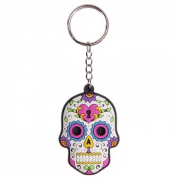 Porte-Clefs "Jour des Morts Mexicains Blanc"