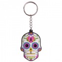 Porte-Clés "Jour des Morts Mexicains" Blanc Coeur