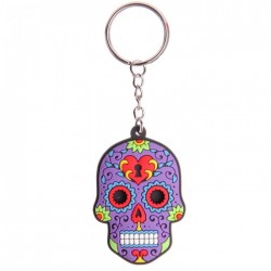 Porte-Clés "Jour des Morts Mexicains" Violet